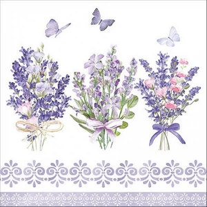 Szalvéta 33x33cm Lovely lavender white 20db-os 
