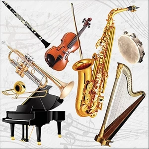 Szalvéta 33x33cm Music instruments 20db-os