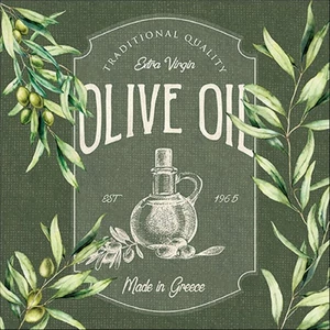 Szalvéta 33x33cm Olive oil 20db-os