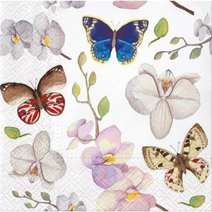 Szalvéta 33x33cm Orchidea Butterfly 20db-os