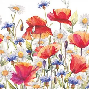 Szalvéta Ambiante virágos Poppies and cornflowers papírszalvéta 33x33cm,20db-os