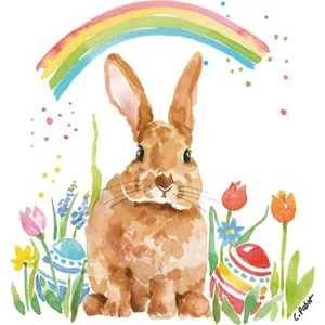 Szalvéta 33x33cm Rainbow Rabbit 20db-os