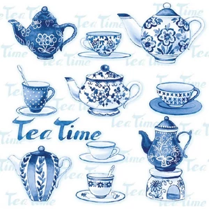 Szalvéta 33x33cm Tea moments blue 20db-os