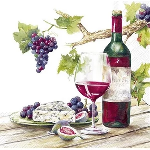 Szalvéta 3rétegű szöllő Red wine tasting 33x33cm  20db/csomag