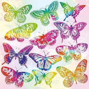 Szalvéta Ambiante Aquarell Butterflies Mix papírszalvéta 33x33cm,20db-os