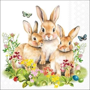 Szalvéta Ambiante Bunny Familiy papírszalvéta 33x33cm,20db-os