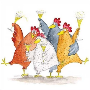 Szalvéta Ambiante Celebrating chickens papír papírszalvéta 33x33cm,20db-os