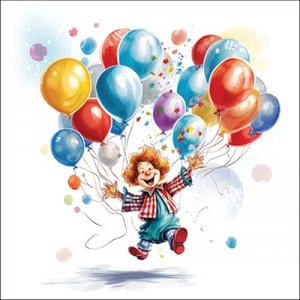 Szalvéta Ambiante Clown papír papírszalvéta 33x33cm,20db-os