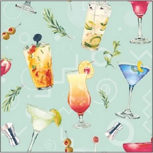 Szalvéta Ambiante Cocktail Party Aqua papírszalvéta 25x25cm,15db-os