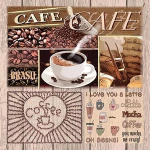 Szalvéta Ambiante Coffee Variations papírszalvéta 33x33cm,20db-os
