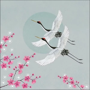 Szalvéta Ambiante Cranes Green papír papírszalvéta 33x33cm,20db-os
