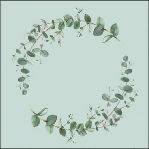Szalvéta Ambiante Eucalyptus Branch Green papírszalvéta 25x25cm,15db-os