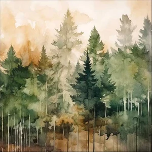 Szalvéta Ambiante Evergreen trees papír papírszalvéta 33x33cm,20db-os