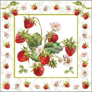Szalvéta Ambiante Fresh Strawberries papírszalvéta 25x25cm,15db-os