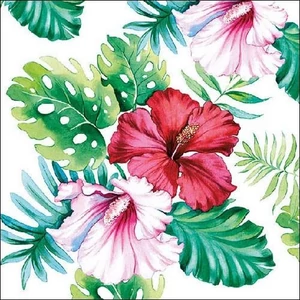 Szalvéta Ambiante Hibiscus Floral Petrol papírszalvéta 33x33cm,20db-os
