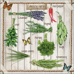 Szalvéta Ambiante Kitchen Herbs papírszalvéta 33x33cm,20db-os
