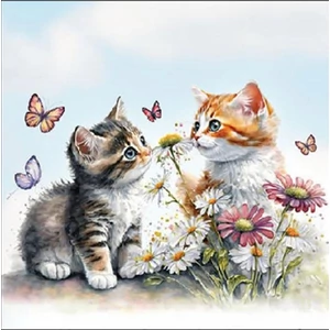 Szalvéta Ambiante Kittens in flower field papírszalvéta 25x25cm,20db-os