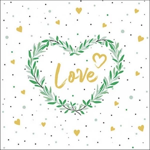 Szalvéta Ambiante Lots of love white papírszalvéta 33x33cm,20db-os