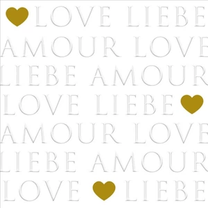 Szalvéta Ambiante Love letters pearl dombornyomott papírszalvéta 33x33cm,20db-os