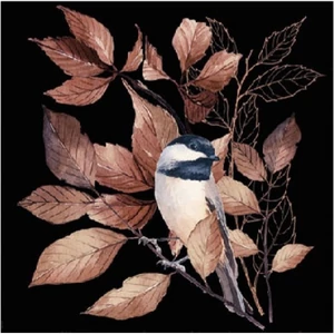 Szalvéta Ambiante Lovely Chickadee black papírszalvéta 25x25cm,15db-os