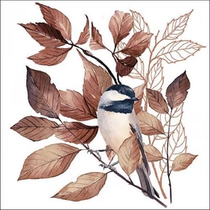 Szalvéta Ambiante Lovely chickadee white papírszalvéta 33x33cm,20db-os