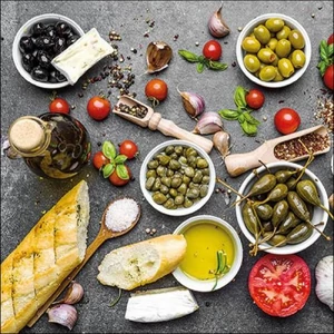 Szalvéta Ambiante Mediterranean Food papírszalvéta 33x33cm,20db-os