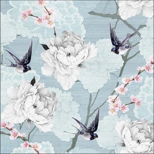 Szalvéta Ambiante Oriental Flowers Grey papírszalvéta 33x33cm,20db-os