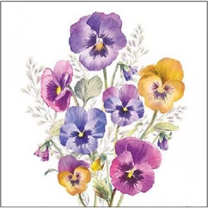 Szalvéta Ambiante Pansies papírszalvéta 25x25cm,15db-os