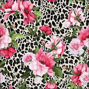 Szalvéta Ambiante Roses on Leopard Print papírszalvéta 33x33cm,20db-os