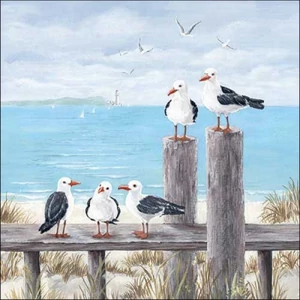 Szalvéta Ambiante Seagulls on the dock papírszalvéta 33x33cm,20db-os