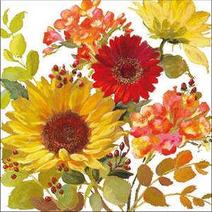 Szalvéta Ambiante Sunny Flowers Cream papírszalvéta 33x33cm,20db-os