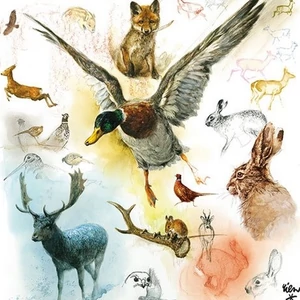 Szalvéta Ambiante Widl Animals papírszalvéta 33x33cm,20db-os