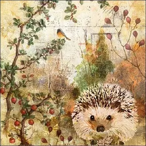 Szalvéta Ambiente 25x25cm Autumn Hedgehog, 20db-os 3 rétegű