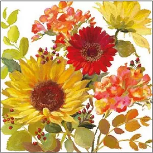 Szalvéta Ambiente 25x25cm Sunny Flowers Cream 20db-os 3 rétegű