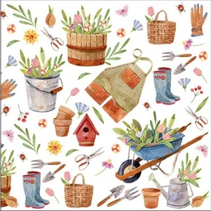 Szalvéta Ambiante garden Happy Gardening papír papírszalvéta 33x33cm,20db-os