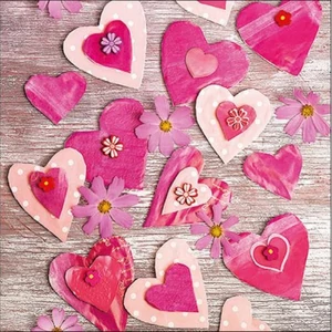 Szalvéta Ambiante Hearts All Over papír papírszalvéta 33x33cm,20db-os