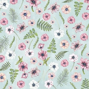 Szalvéta Ambiente Anemones Green 33x33cm, 3rétegű, 20db/csomag 13311475 szalvéta.
