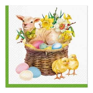 Szalvéta 33x33cm húsvéti Lamb Basket 20db/csomag papírszalvéta 33x33cm,20db-os