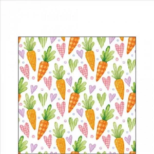 Szalvéta Ambiente Carrots and hearts white papírszalvéta 25x25cm,20db-os