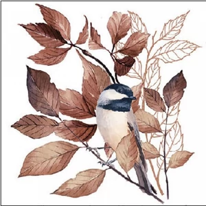 Szalvéta Ambiante Lovely Chickadee white papírszalvéta 25x25cm,15db-os