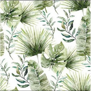 Szalvéta Ambiante Jungle leaves white papírszalvéta 25x25cm,15db-os