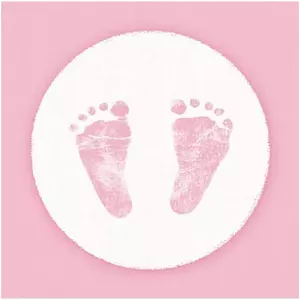 Szalvéta Ambiente rózsaszín 25x25cm, 3 rétegű,20db/csomag Baby Steps Girl