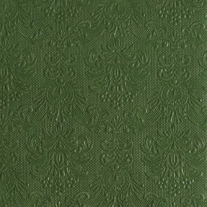 Szalvéta Ambiente Elegance dark green dombornyomott 40x40cm,15db-os