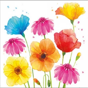 Szalvéta Ambiante Colourful Summer Flowers papírszalvéta 25x25cm,15db-os