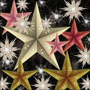 Szalvéta Ambiante Luminous stars papírszalvéta 33x33cm,20db-os