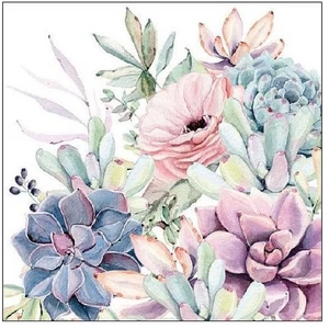 Szalvéta Ambiente virágos Succulent Love 20db/csomag 33x33cm