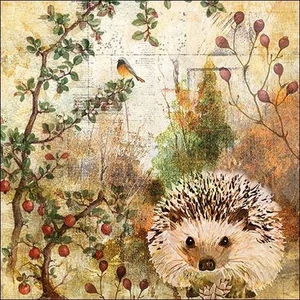 Szalvéta Ambiente 33x33cm Autumn Hedgehog 3rétegű 20db/csomag