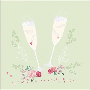 Szalvéta Ambiante Champagne glasses green papír papírszalvéta 33x33cm,20db-os