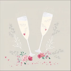 Szalvéta Ambiante Champagne glasses grey papír papírszalvéta 33x33cm,20db-os