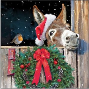 Szalvéta Ambiente karácsonyi 25x25cm 3rétegű, 20db/csomag Friends With Donkey